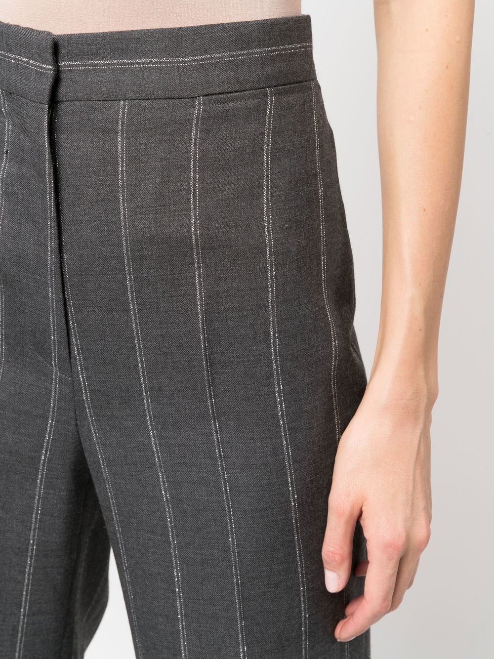 Stella McCartney stitch-detail striped tailored trousers Women