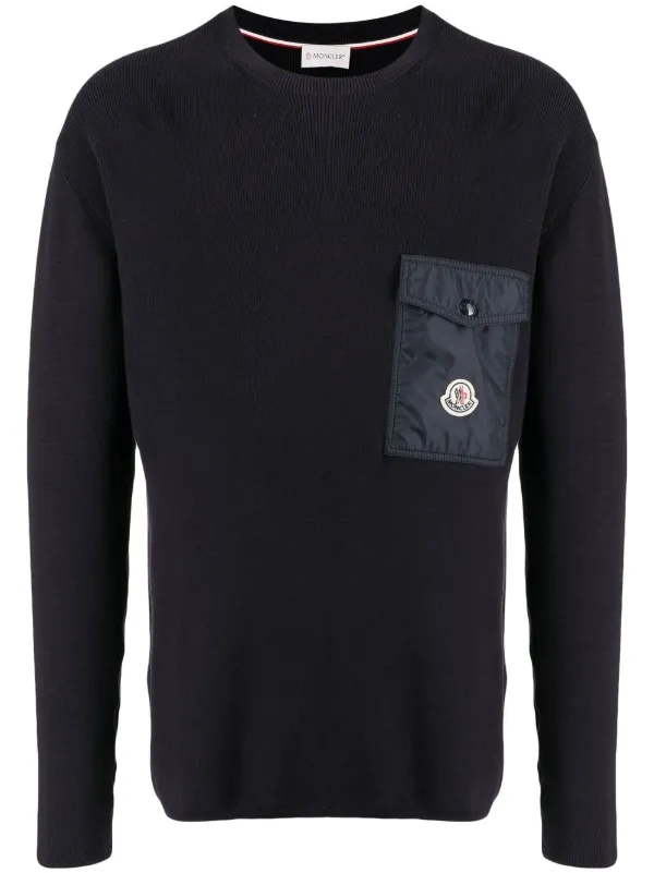 Moncler pocket-detail Crew Neck Jumper 