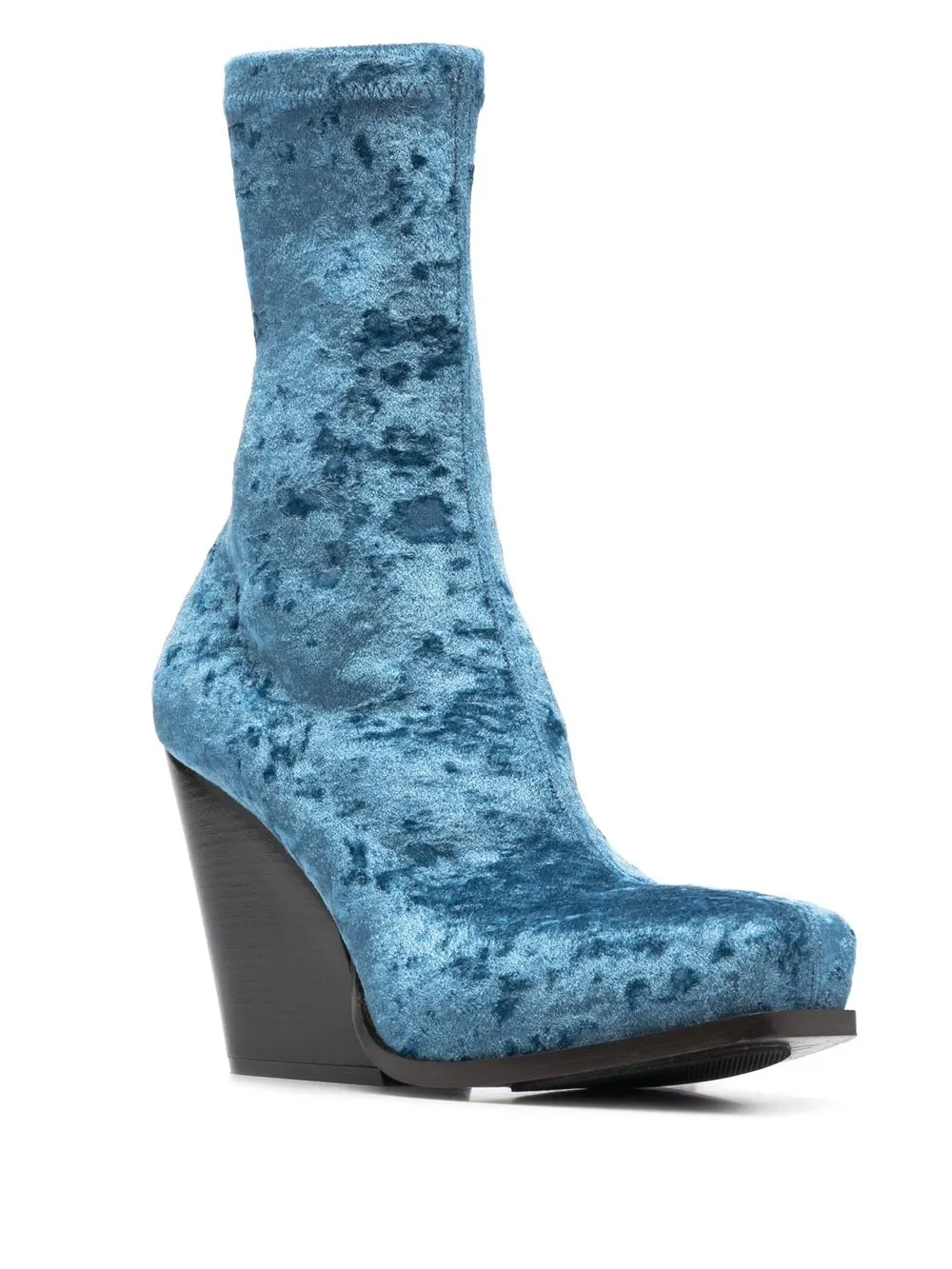 Stella McCartney Fluwelen enkellaarzen - Blauw