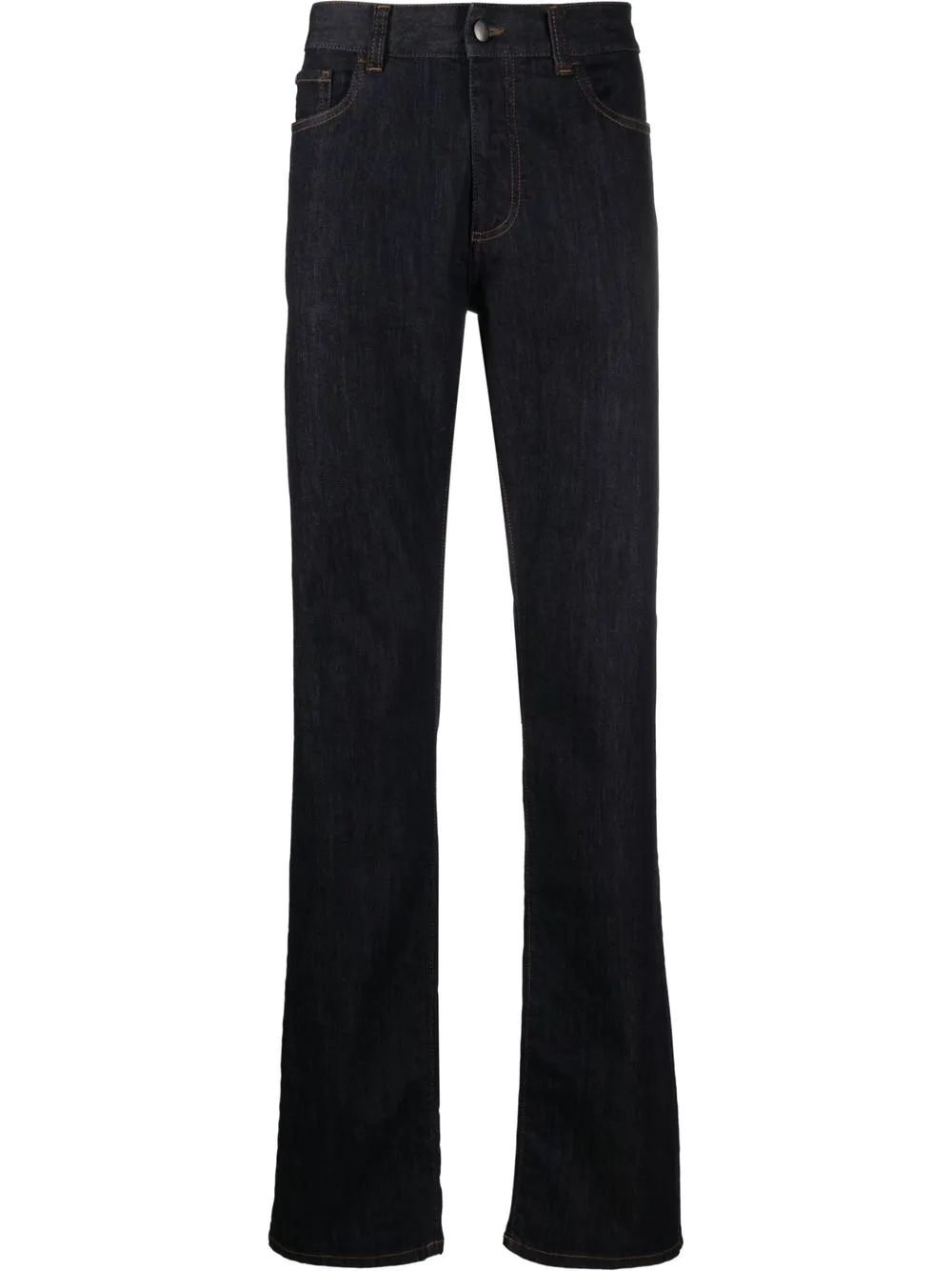 mid-rise straight-leg jeans