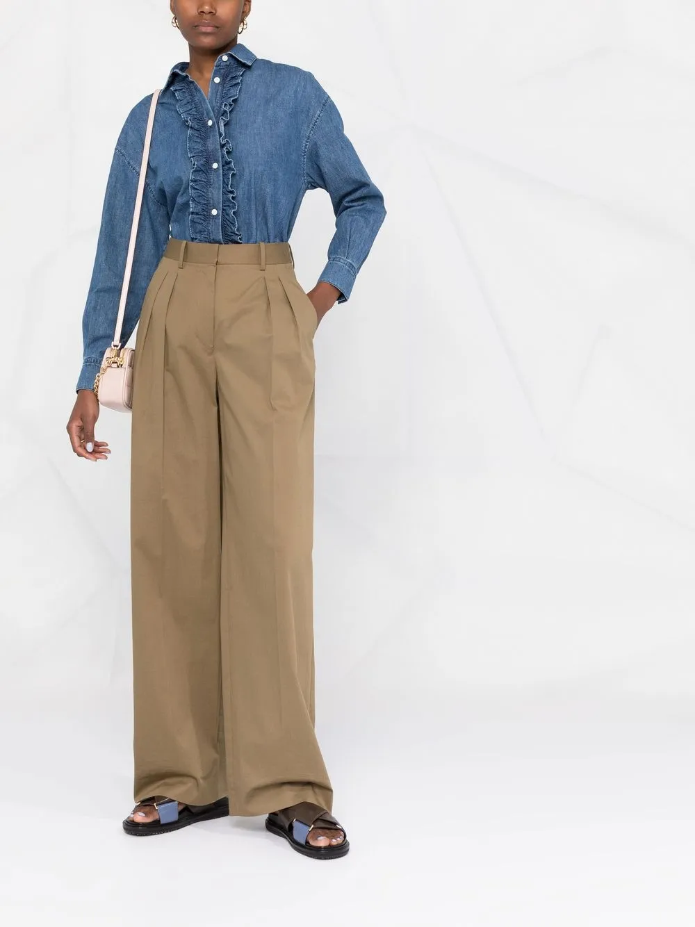 Jacob Cohën Blouse met ruche afwerking - Blauw