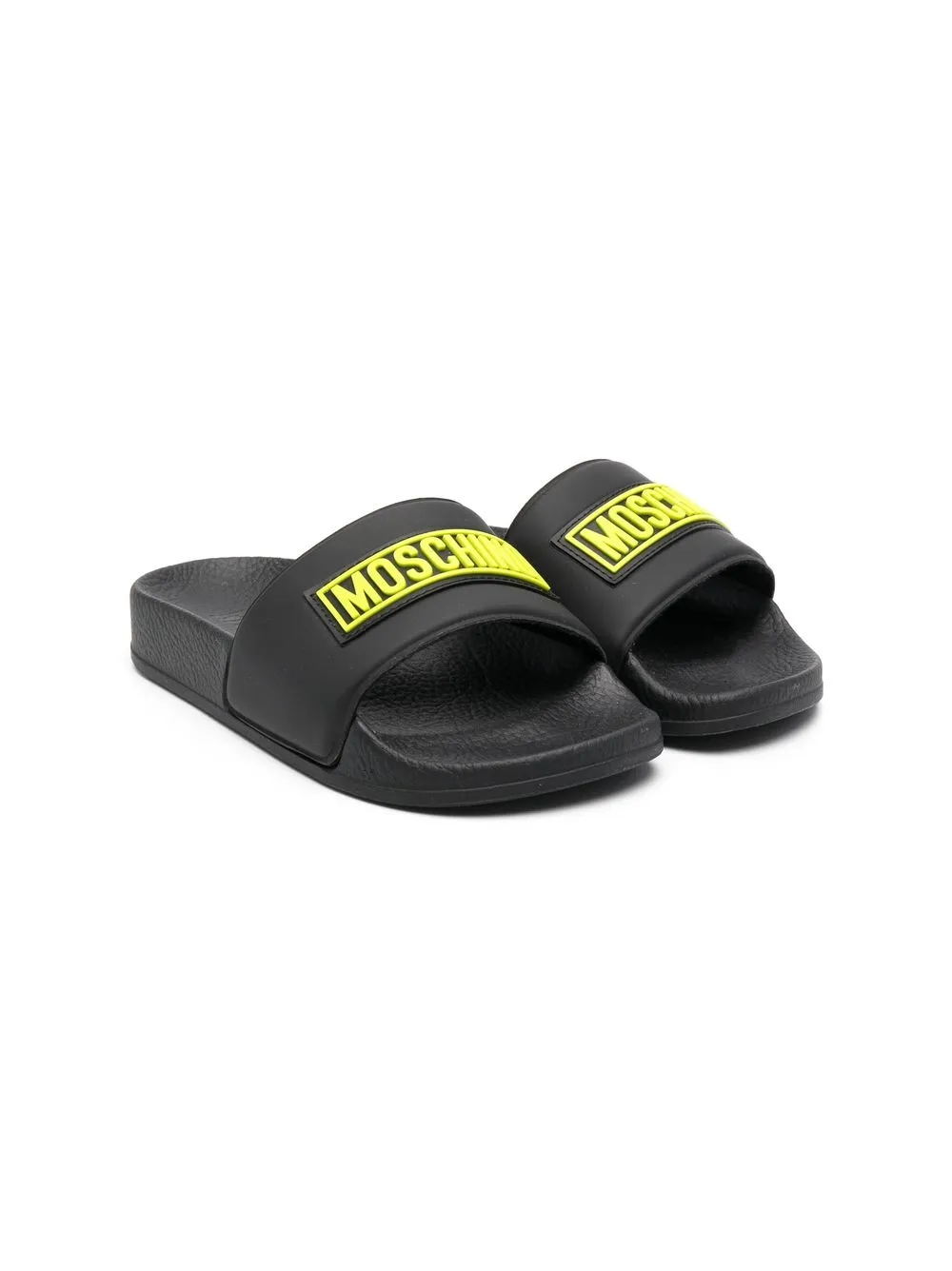 

Moschino Kids flip flops con logo estampado - Negro