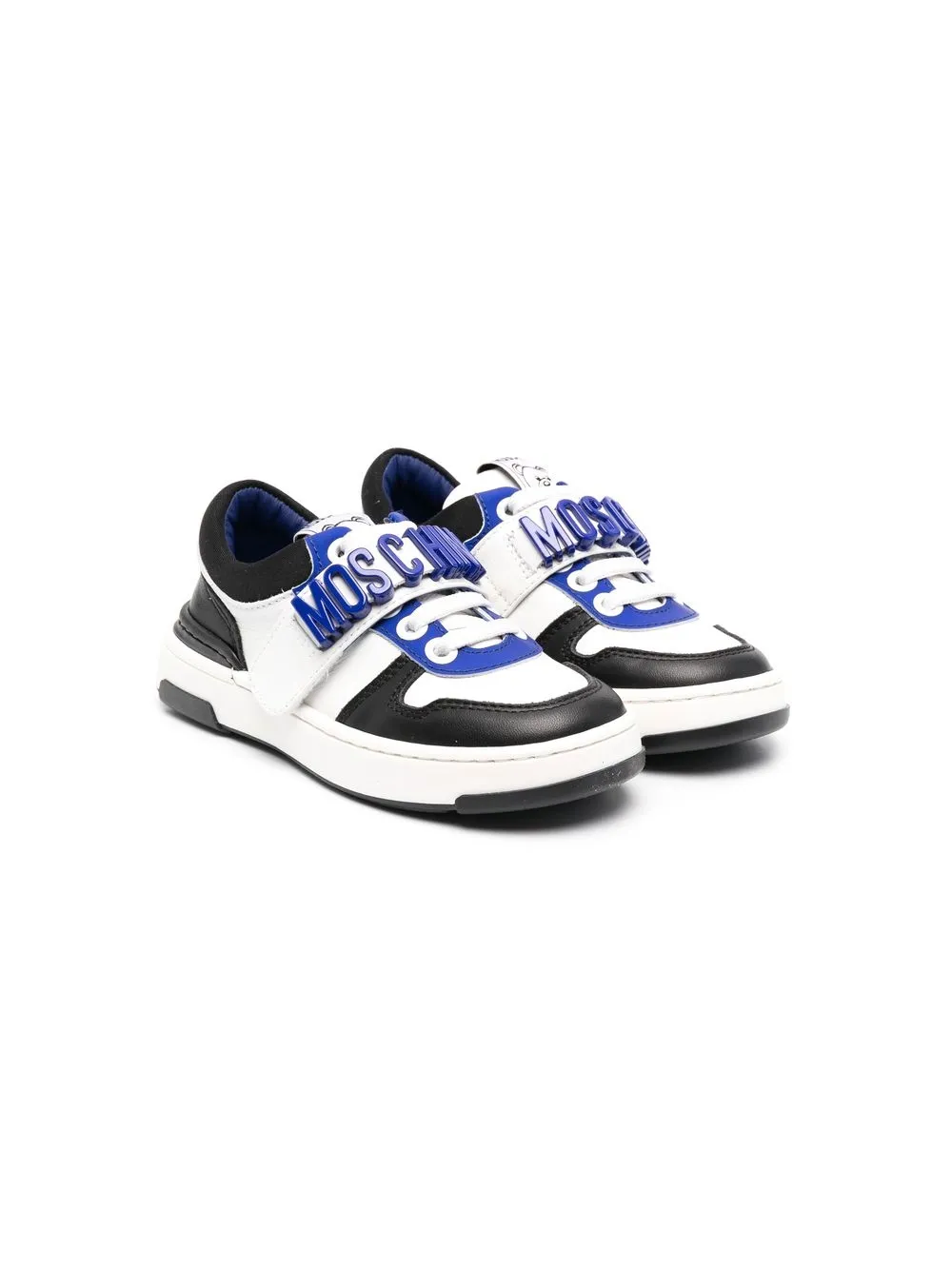 Moschino Kids tenis con cierre autoadherente - Blanco