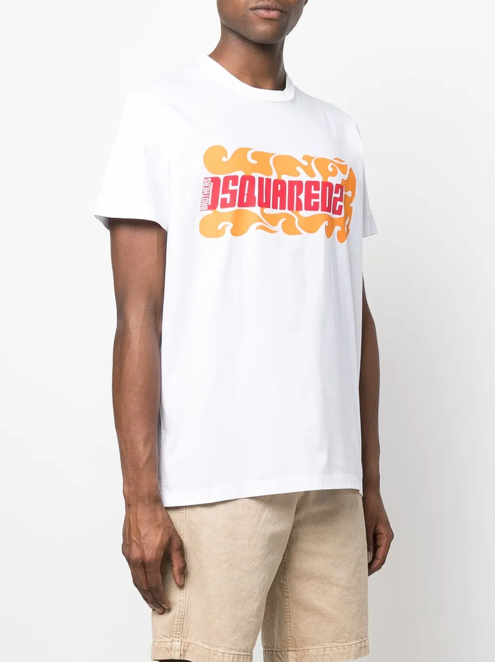 Dsquared2 Wave Logo-print T-shirt In White