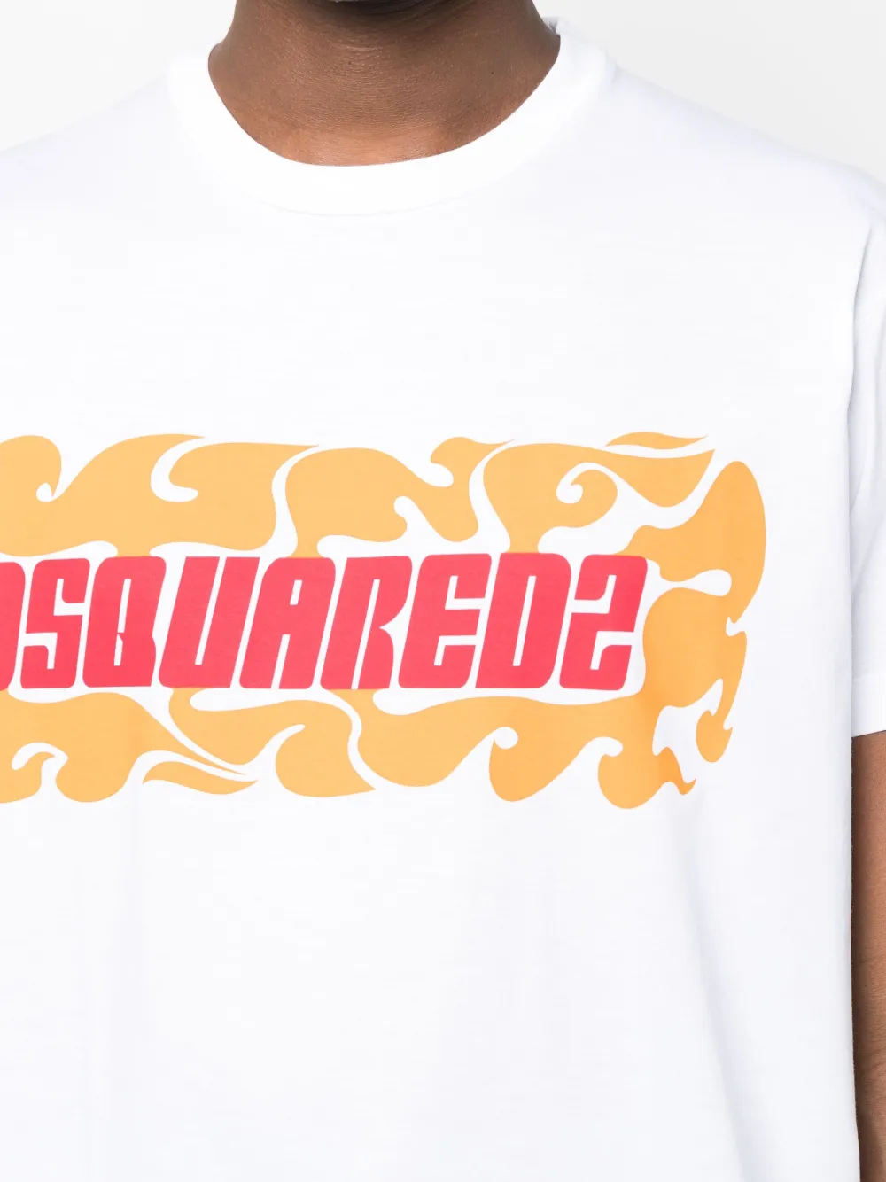 Dsquared2 Wave Logo-print T-shirt In White