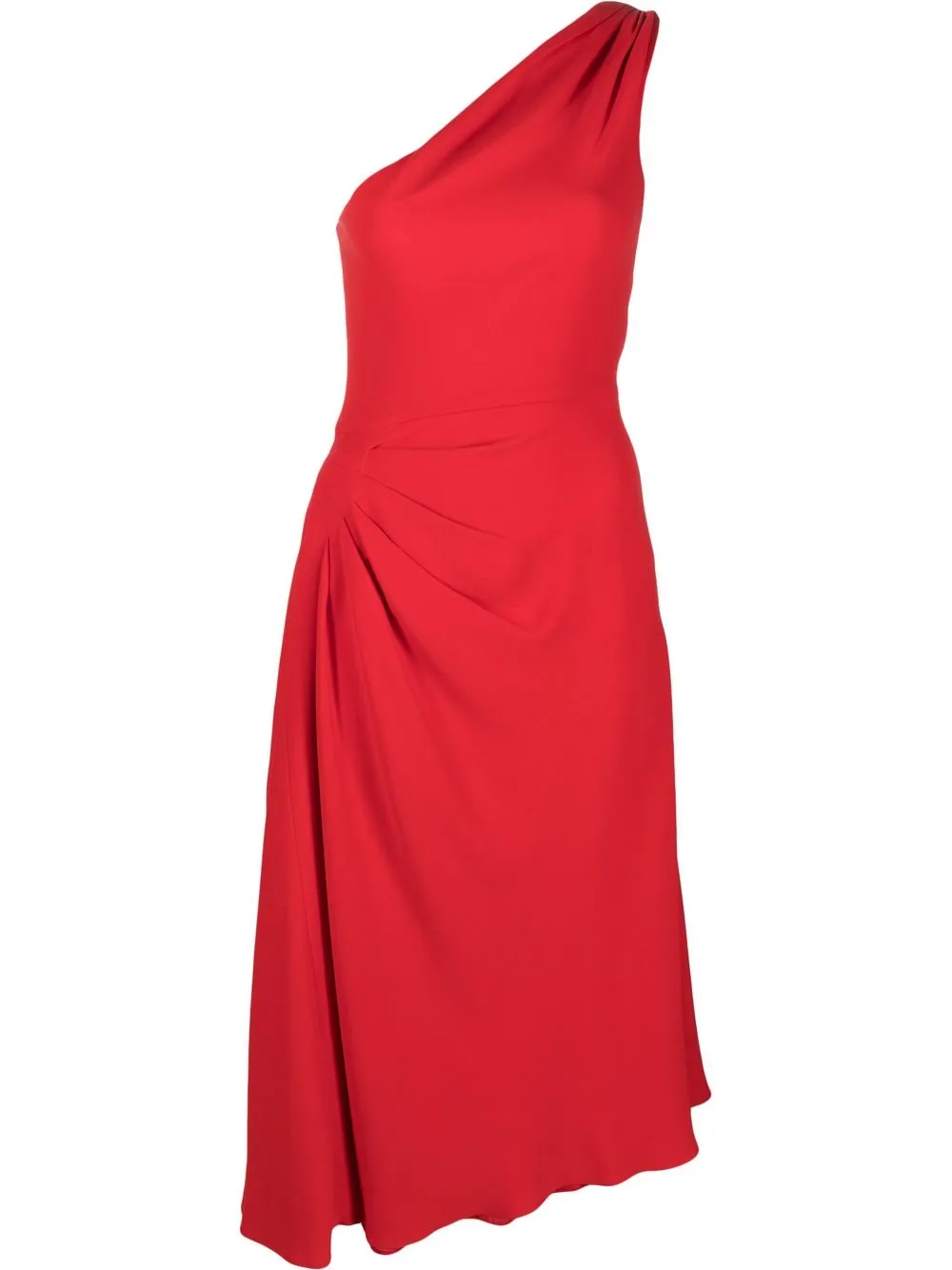 2010 gathered one-shoulder silk dress