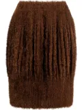 Issey Miyake Pre-Owned 2000s brushed-effect pleated skirt - Brown