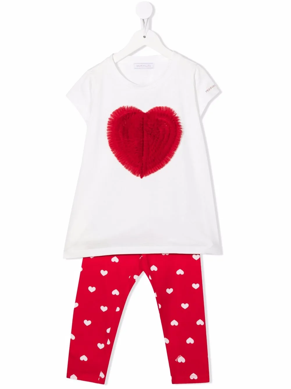 

Monnalisa pantalones con corazones estampados - Blanco