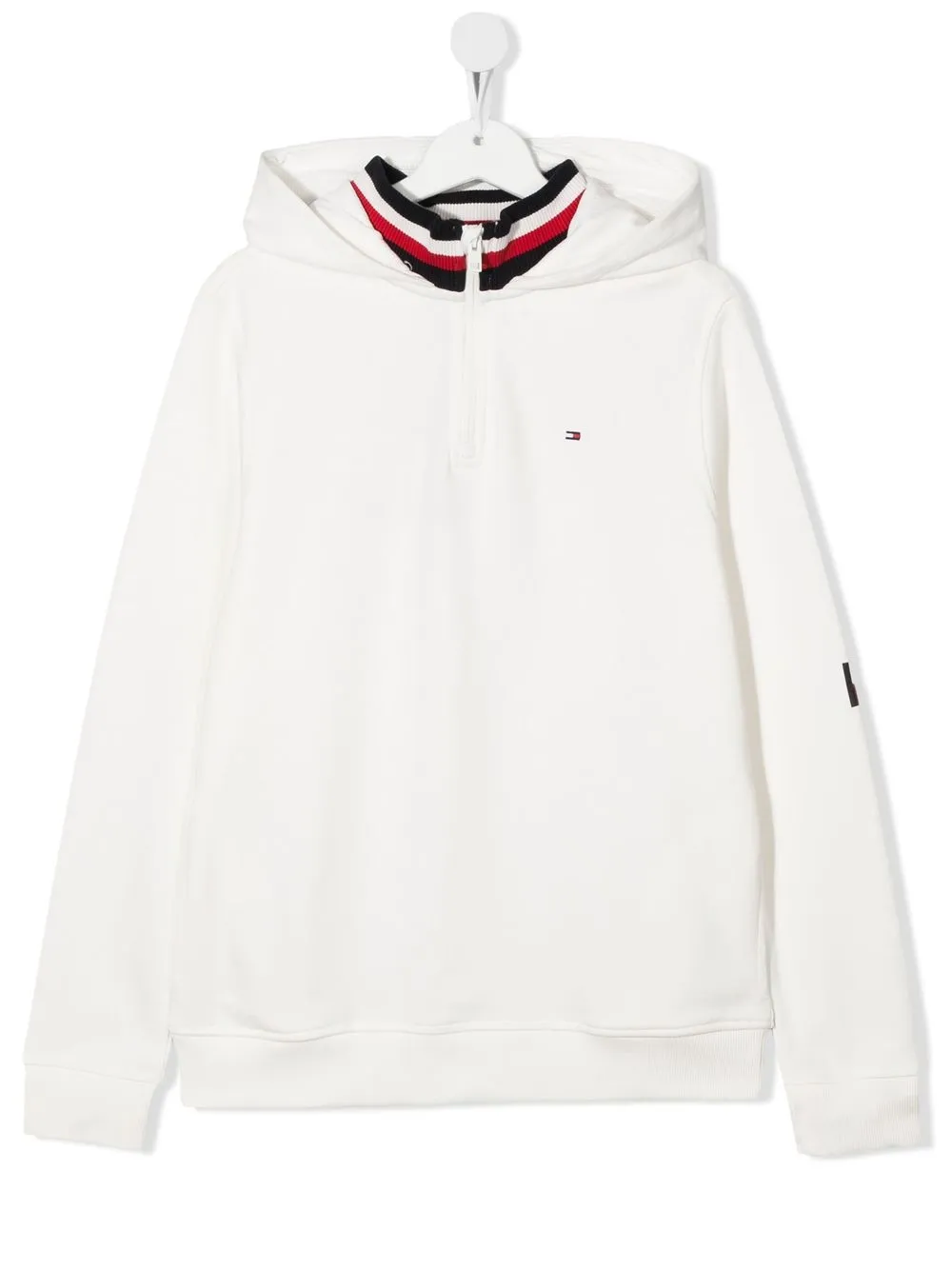 Tommy Hilfiger Junior Teen Embroidered-logo Hoodie In Neutrals