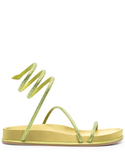neon yellow flat sandals