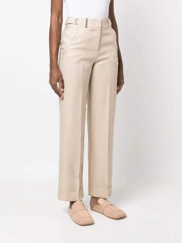 Peserico straight-leg Linen Trousers 