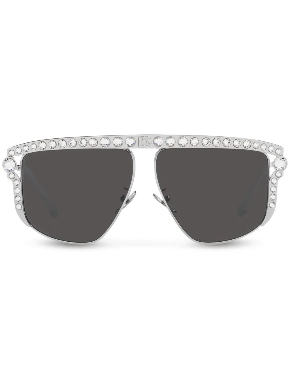 

Dolce & Gabbana Eyewear crystal-embellished pilot-frame sunglasses - Black