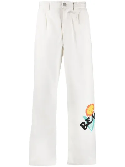 straight-leg graphic-print trousers 