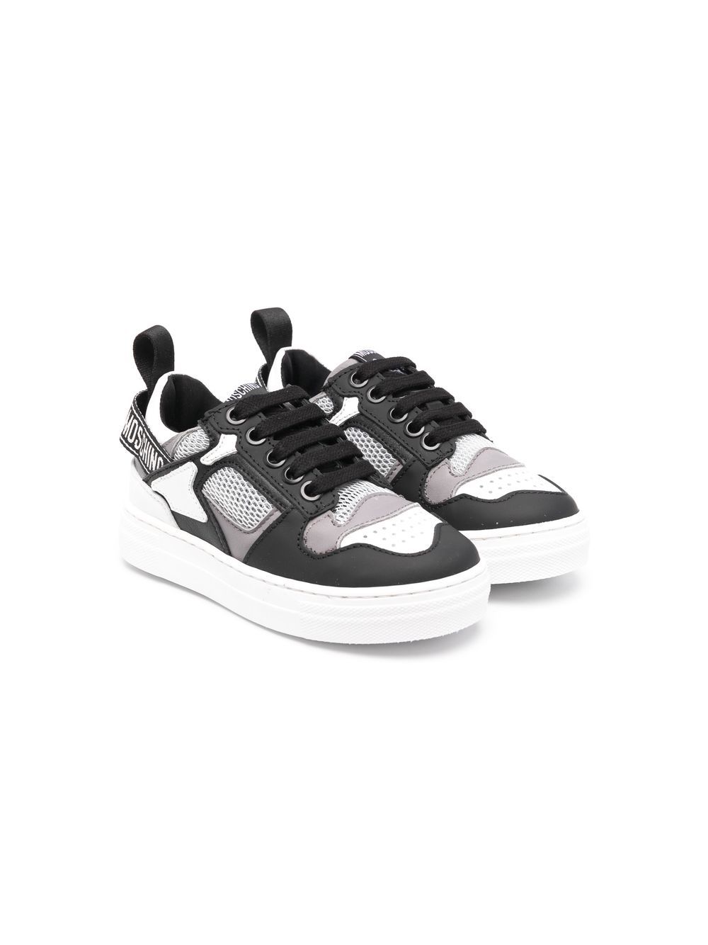 Moschino Kids' Logo Low-top Trainers In Black