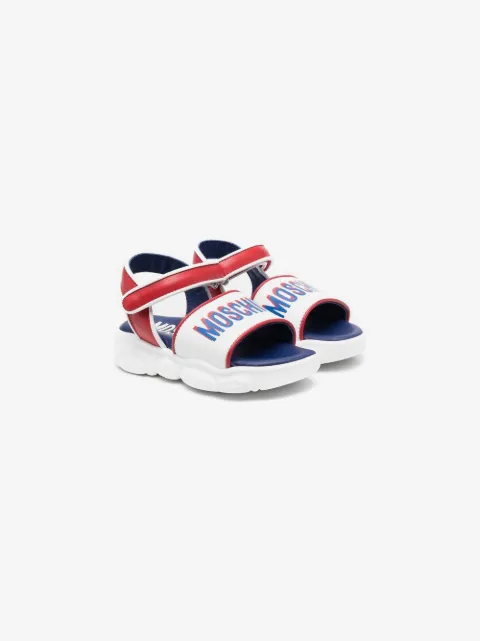 Moschino Kids sandalias con cierre autoadherente y logo estampado 
