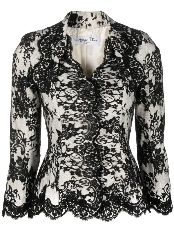 Christian Dior Chamarra Con Botones y Capa De Encaje 2000 pre-owned -  Farfetch