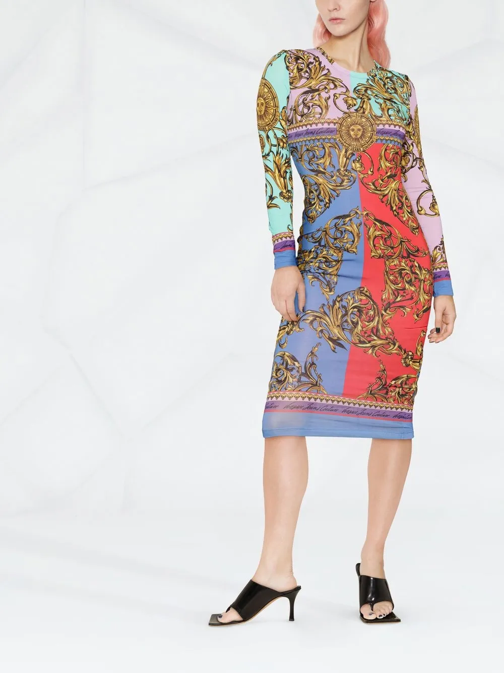 Versace Jeans Couture Midi-jurk met barokprint - Paars