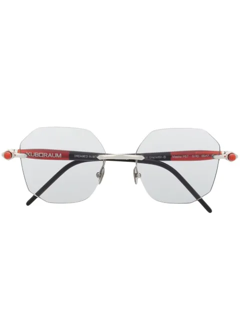 Kuboraum square-frame rimless glasses
