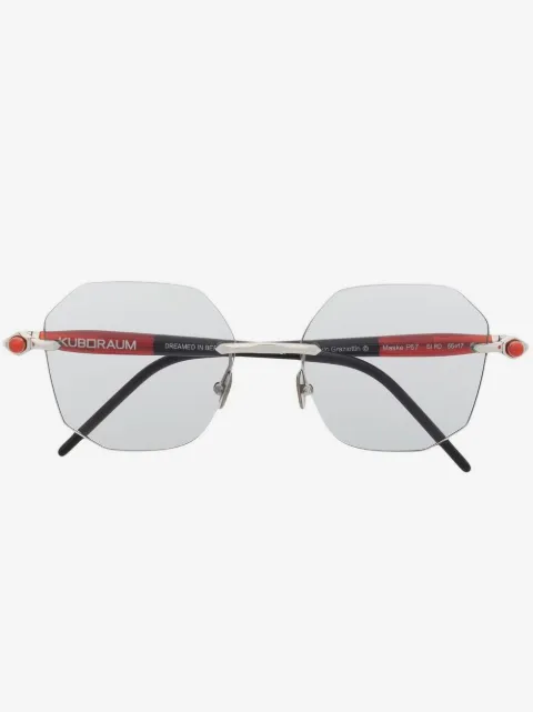 Kuboraum square-frame rimless glasses