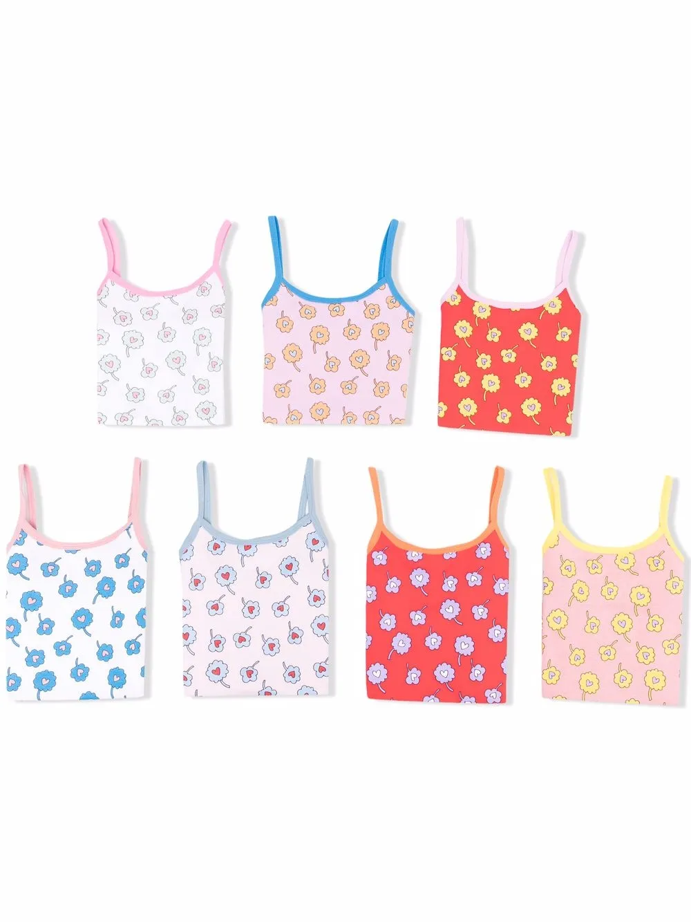 

Stella McCartney Kids pack de 7 tops sin mangas con estampado gráfico - Rosado