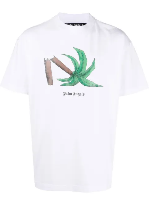 palm tree-print T-shirt