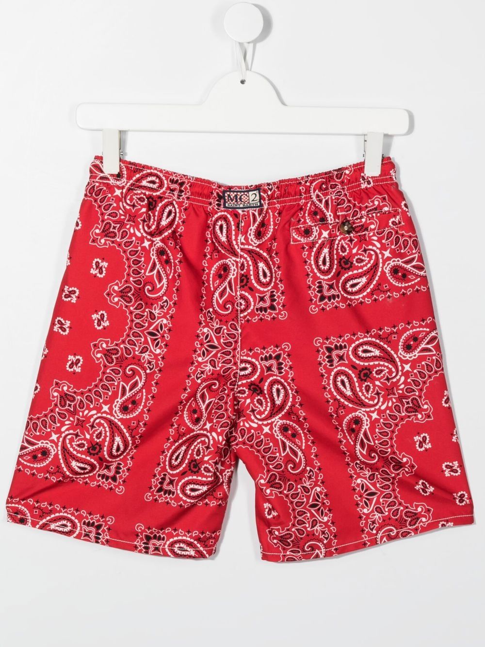 Shop Mc2 Saint Barth Teen Bandana Print Swim Shorts In Red