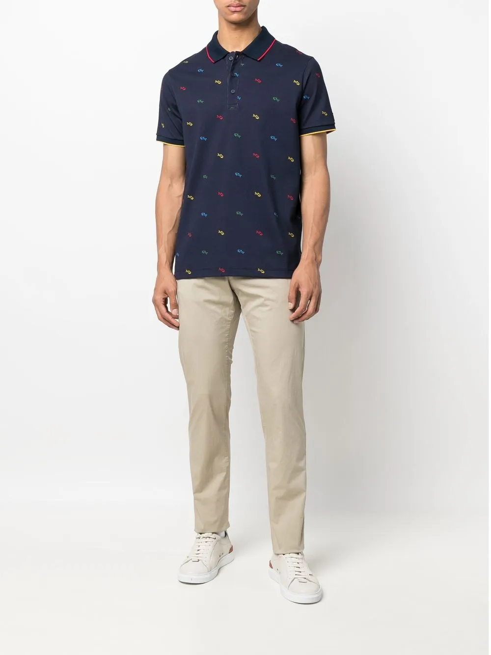 Paul & Shark Poloshirt met logoprint - Blauw