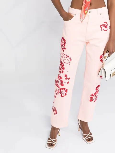 ETRO floral-embroidered straight-leg 