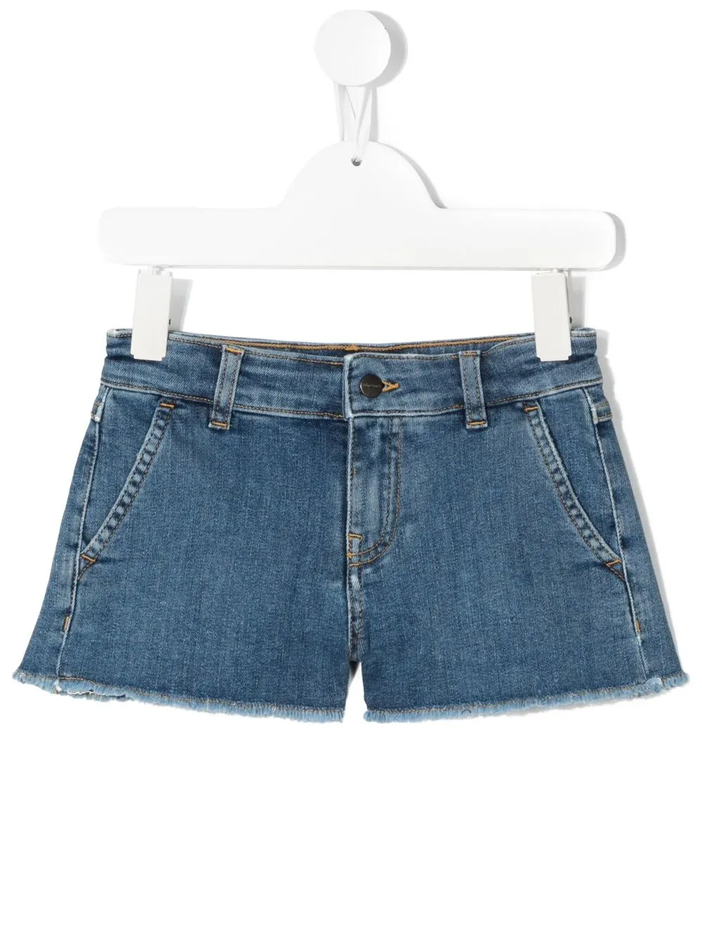 

Palm Angels Kids shorts de mezclilla sin rematar - Azul