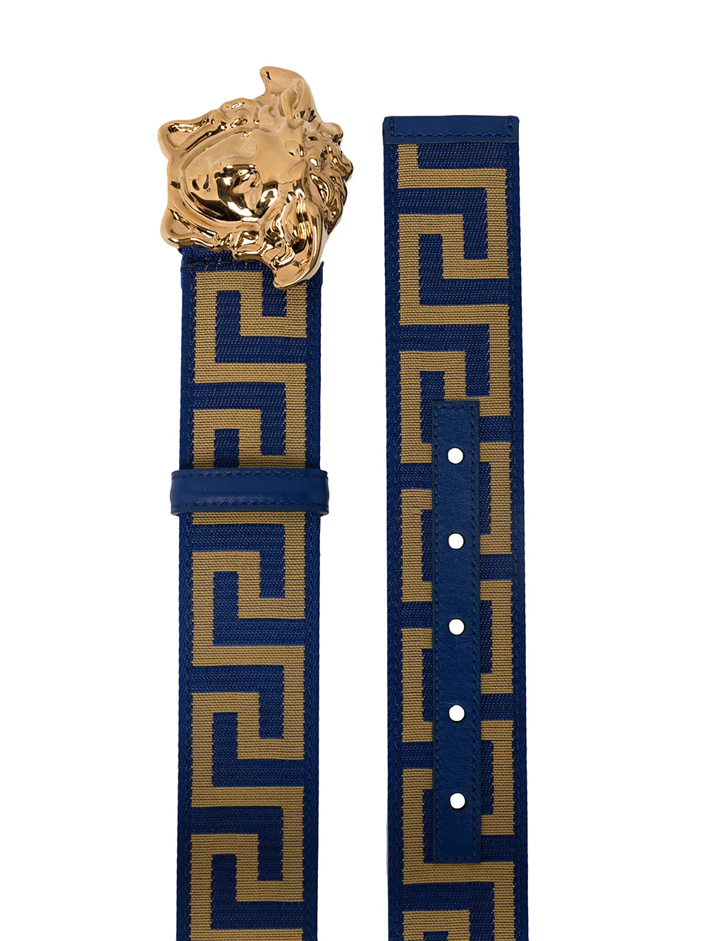 Versace Logo Medusa Buckle Belt in Blue for Men