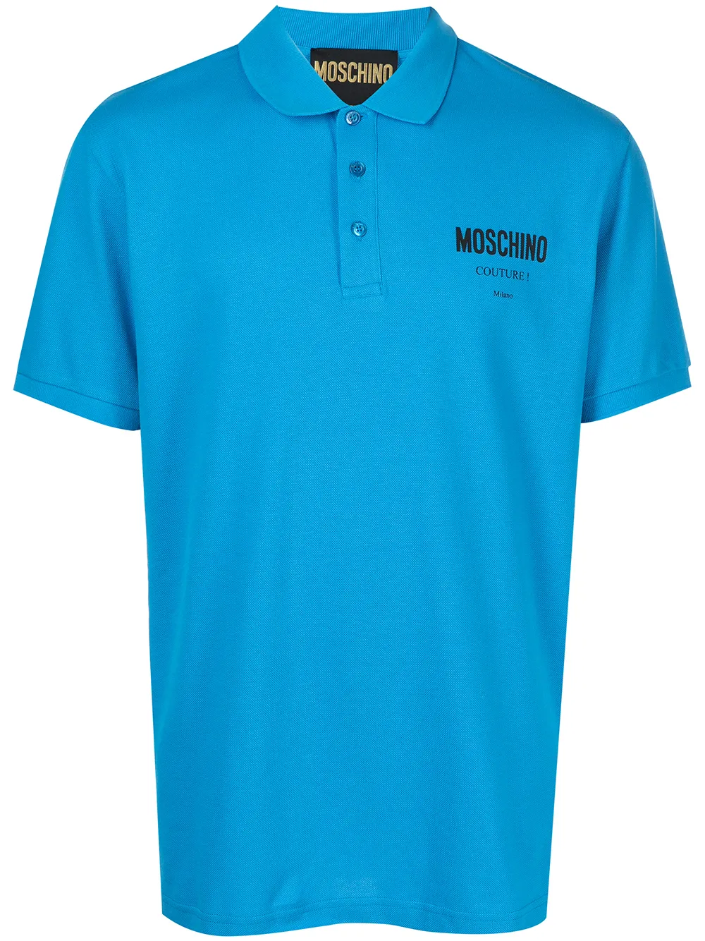 

Moschino playera tipo polo con logo estampado - Azul