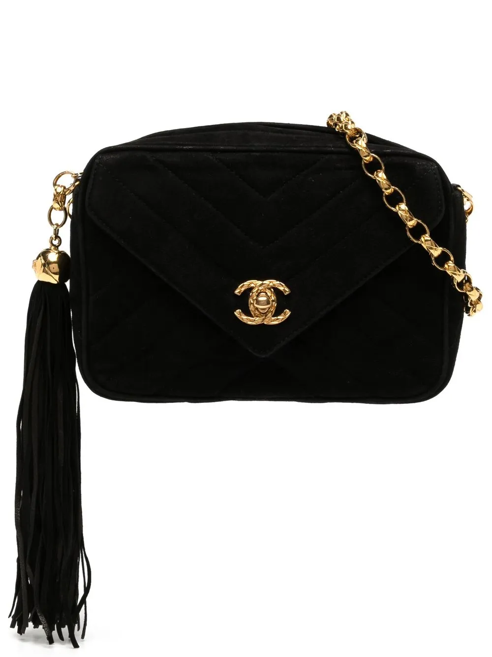 

Chanel Pre-Owned bolsa bolsa crossbody CC con capitonado de rombos 1992 - Negro