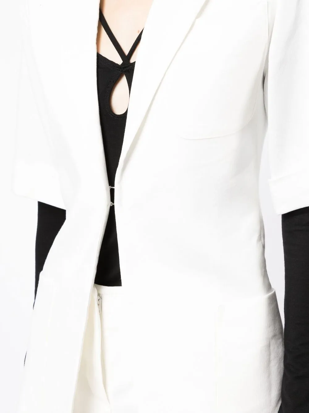 Christopher Esber Short-sleeve Single-breasted Blazer in White, view 5