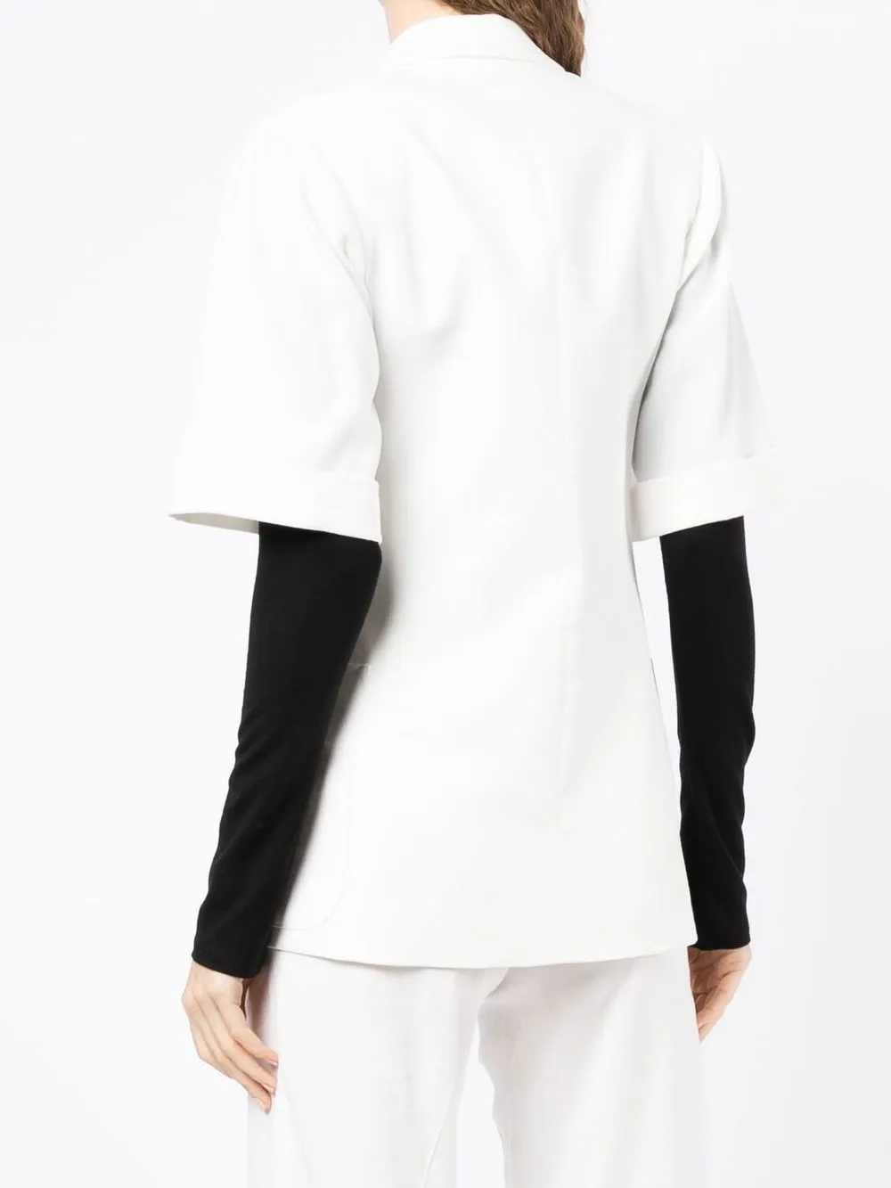 Christopher Esber Short-sleeve Single-breasted Blazer in White, view 4