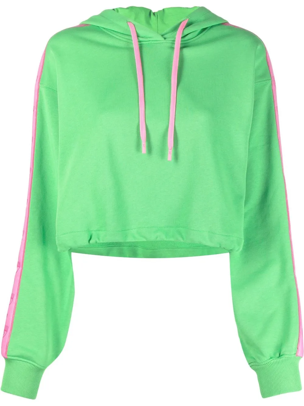 

Chiara Ferragni logo-tape cropped hoodie - Green