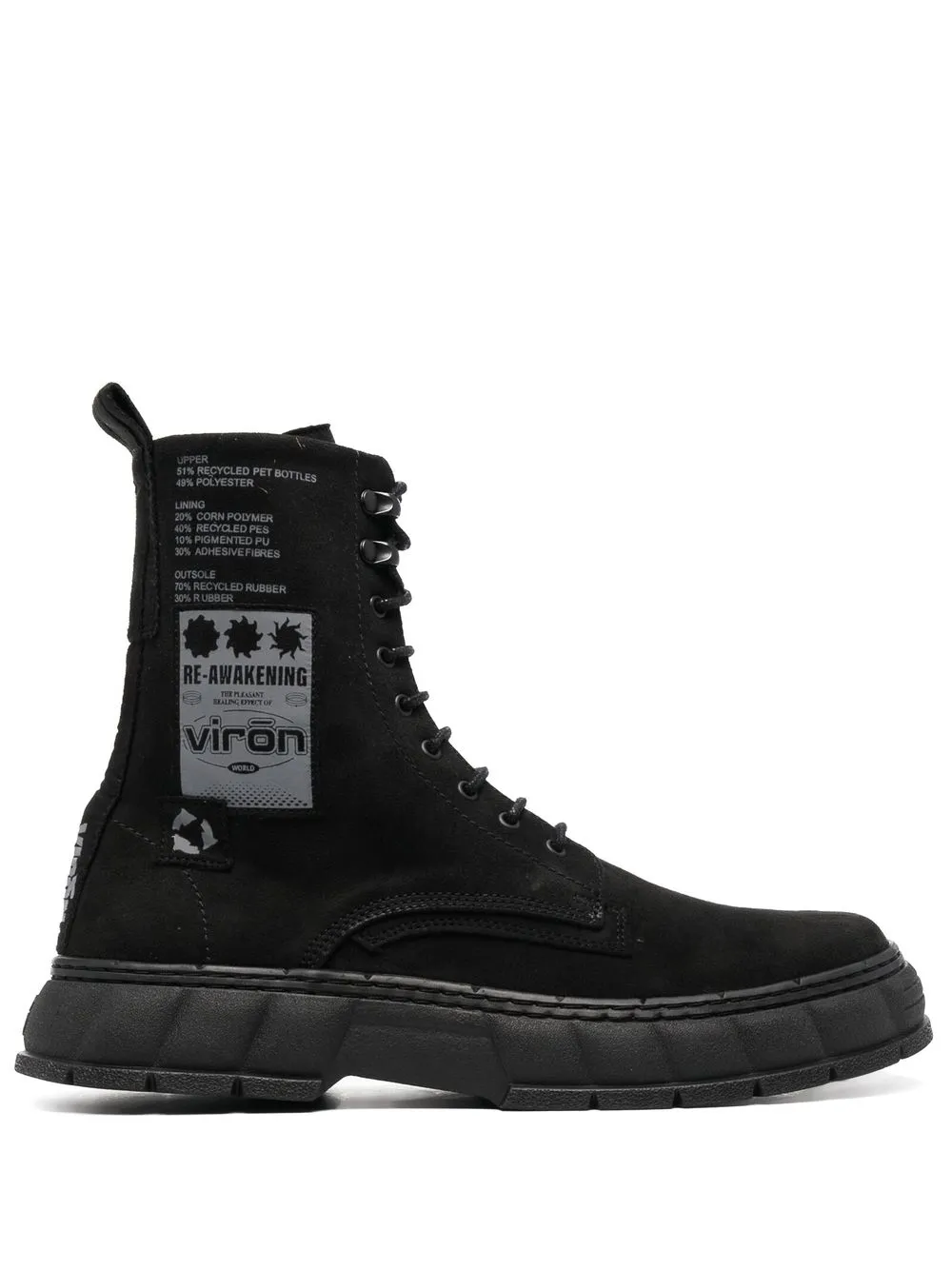 

Virón botas con agujetas y suela gruesa - Negro