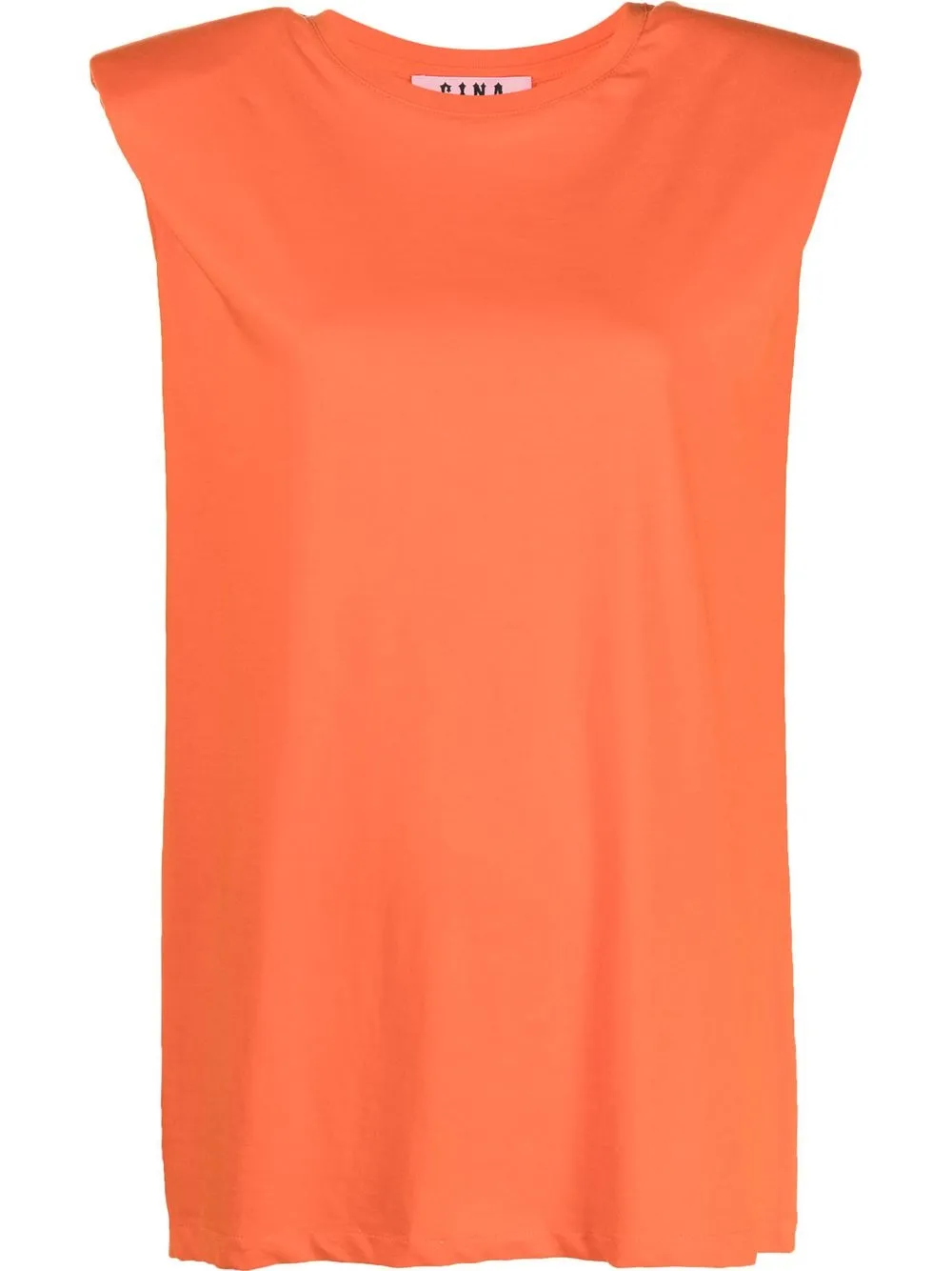 

Gina shoulder-padded sleeveless T-shirt - Orange