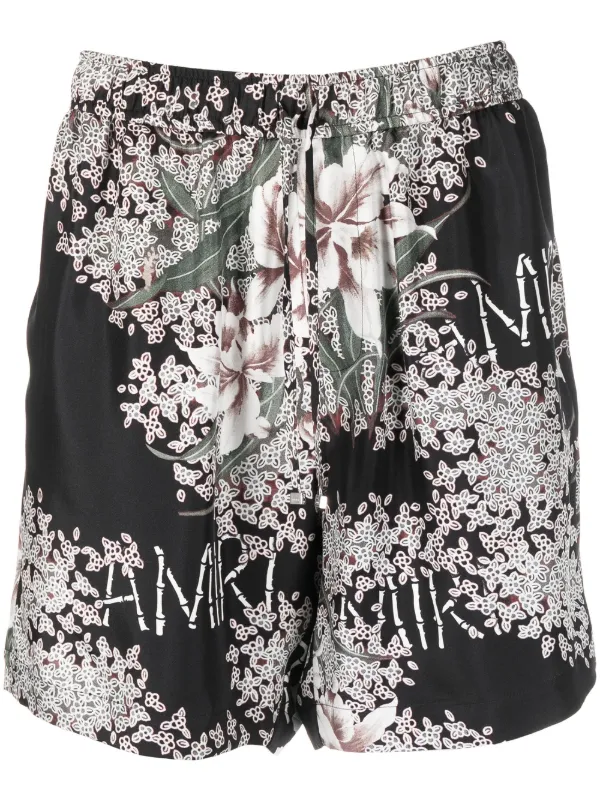 AMIRI Silk floral-print Shorts - Farfetch