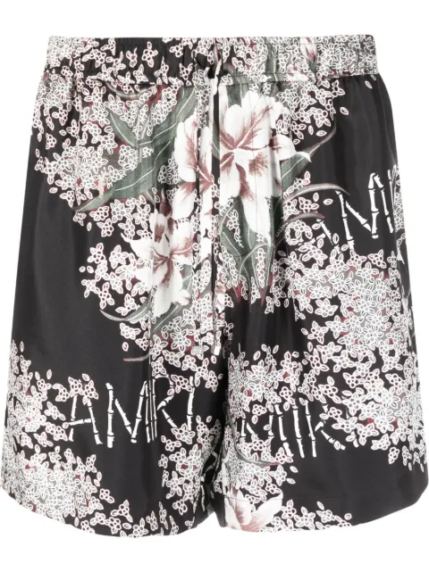 AMIRI bermudas de seda con estampado floral