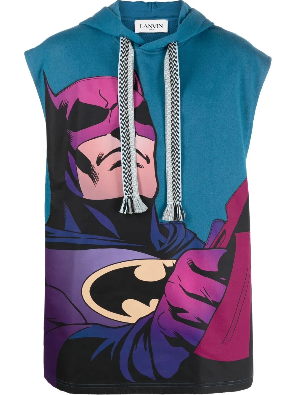 

Lanvin hoodie sin mangas con estampado gráfico de Balmain x Batman - Azul