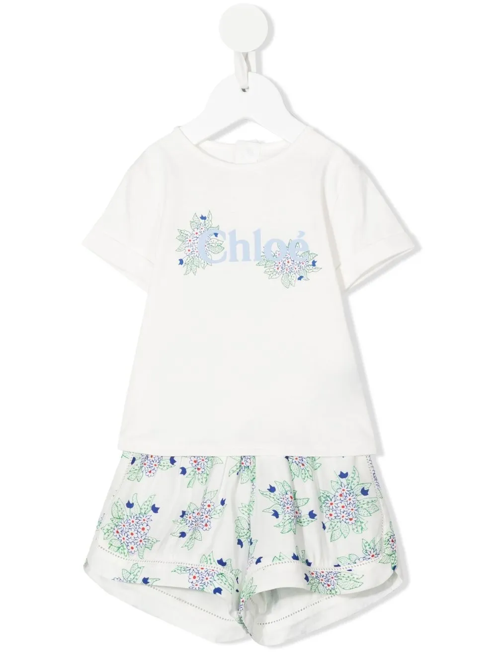 

Chloé Kids floral logo-print T-shirt - White