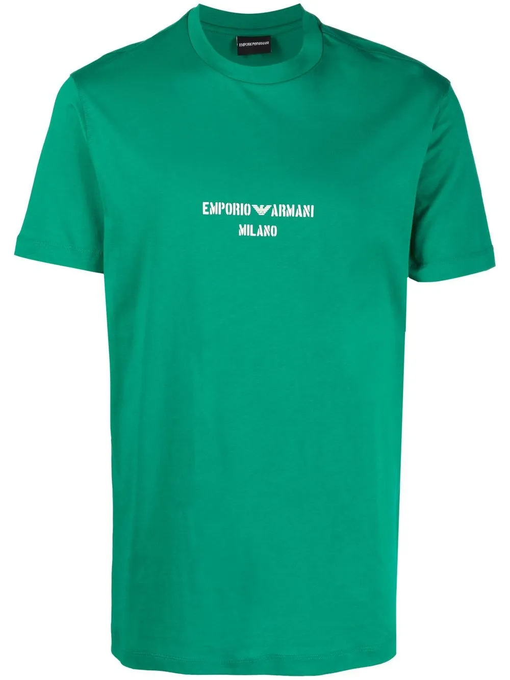 

Emporio Armani logo print crew neck T-shirt - Green