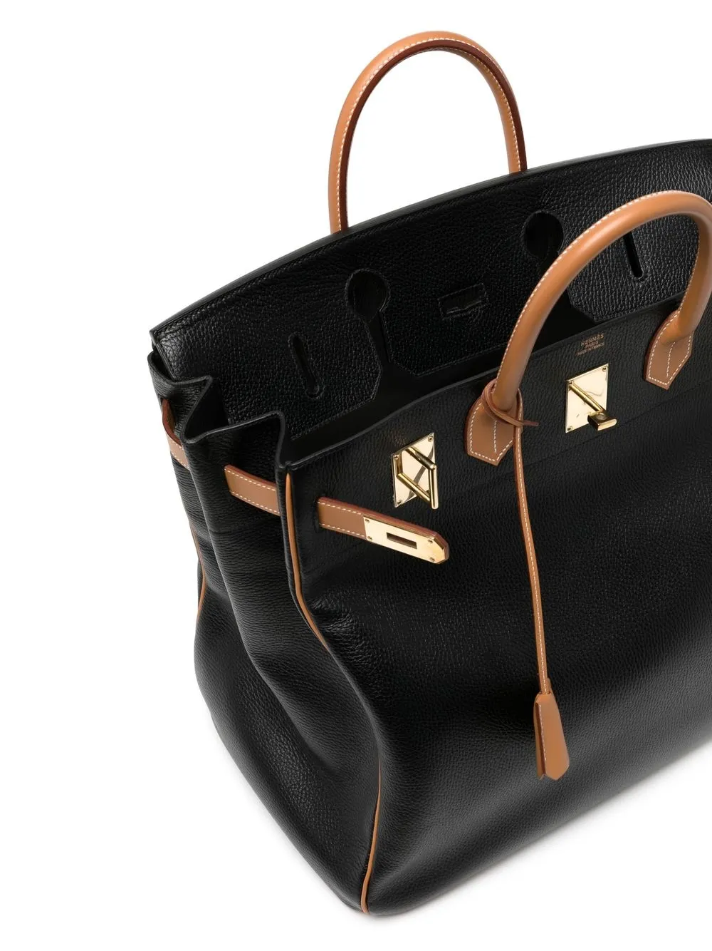 Pre-owned Hermes 2002  Haut À Courroies 45 Tote Bag In Brown