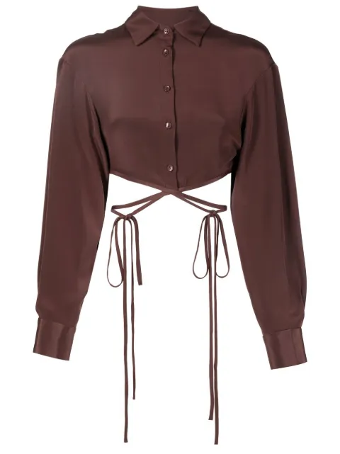 Christopher Esber tie-fastened cropped shirt