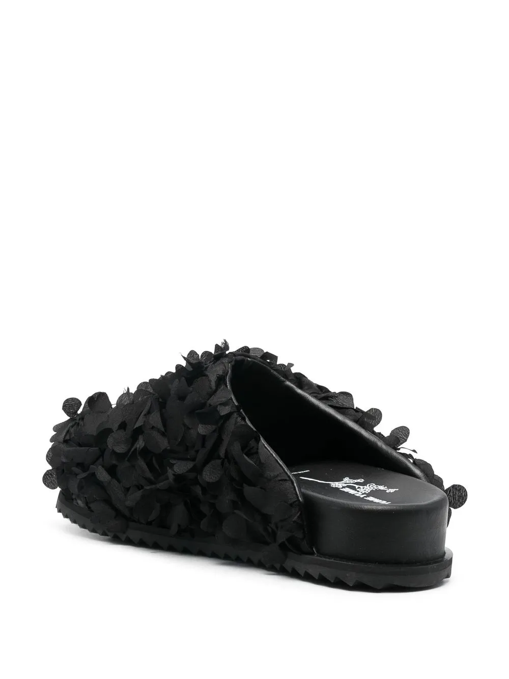 YUME petal textured sliders Black
