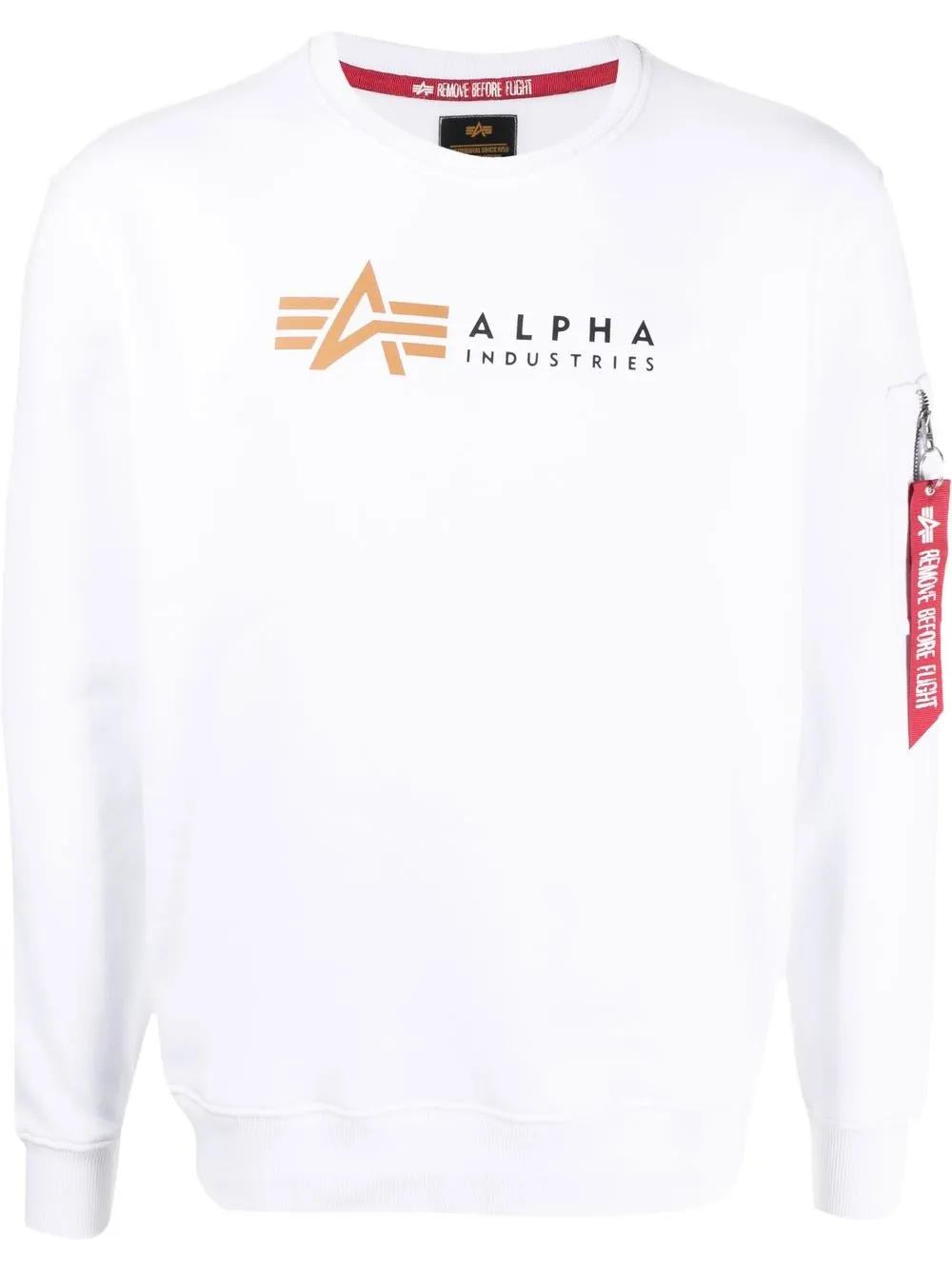 Alpha Industries logo-print Crew Neck Sweatshirt - Farfetch