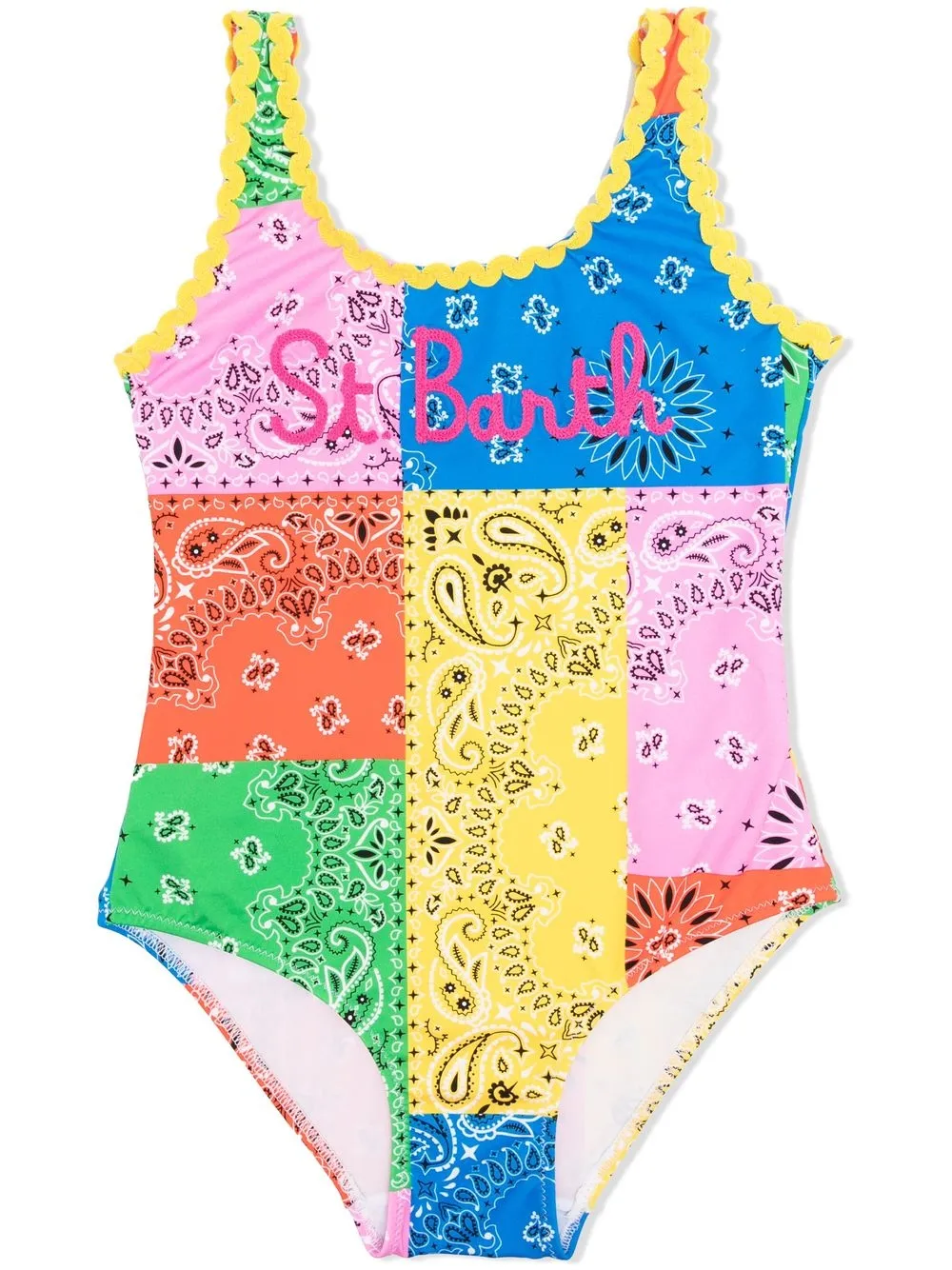 

MC2 Saint Barth Kids traje de baño con estampado bandana - Amarillo