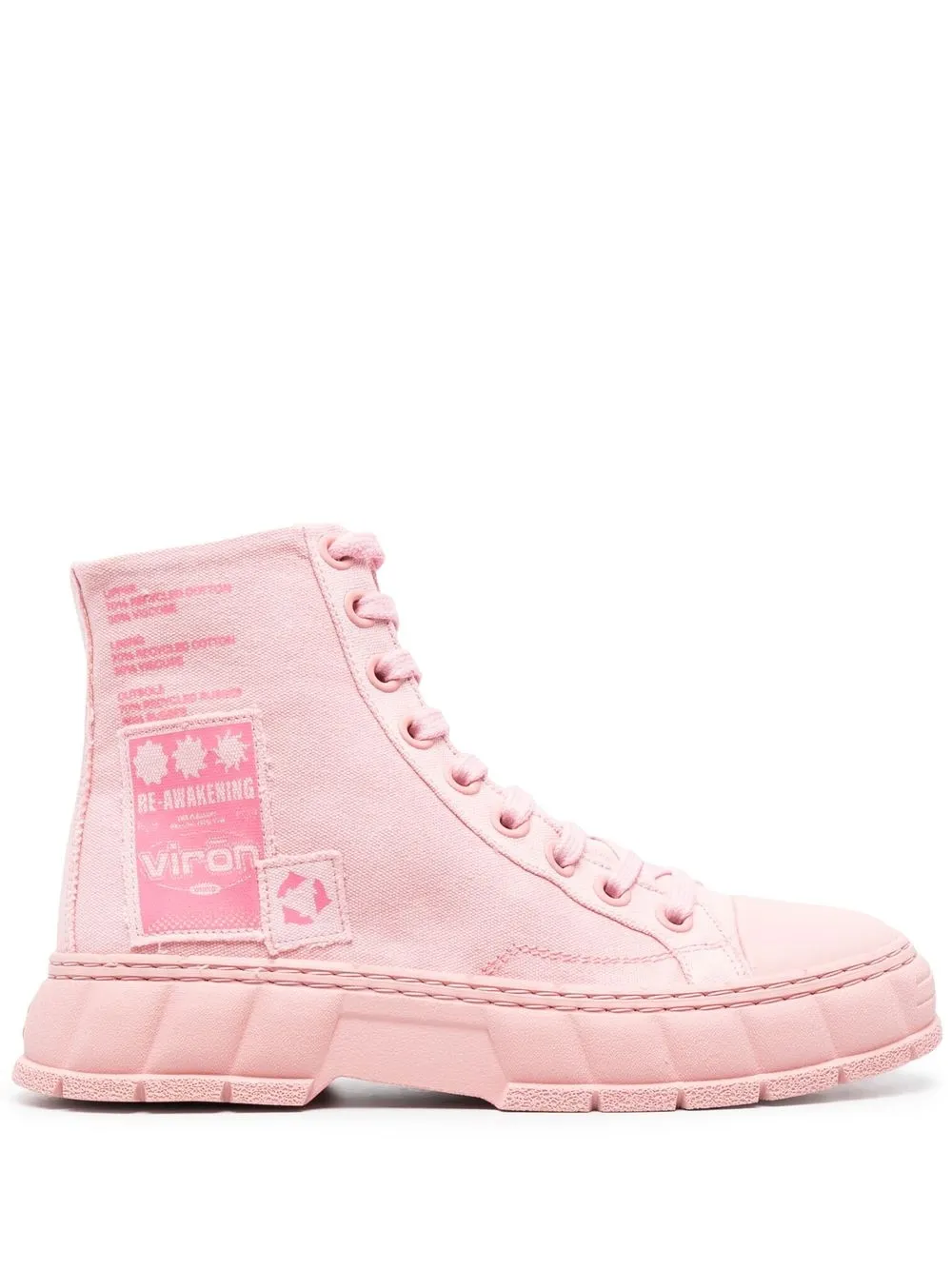 

Virón botas con agujetas y logo estampado - Rosado