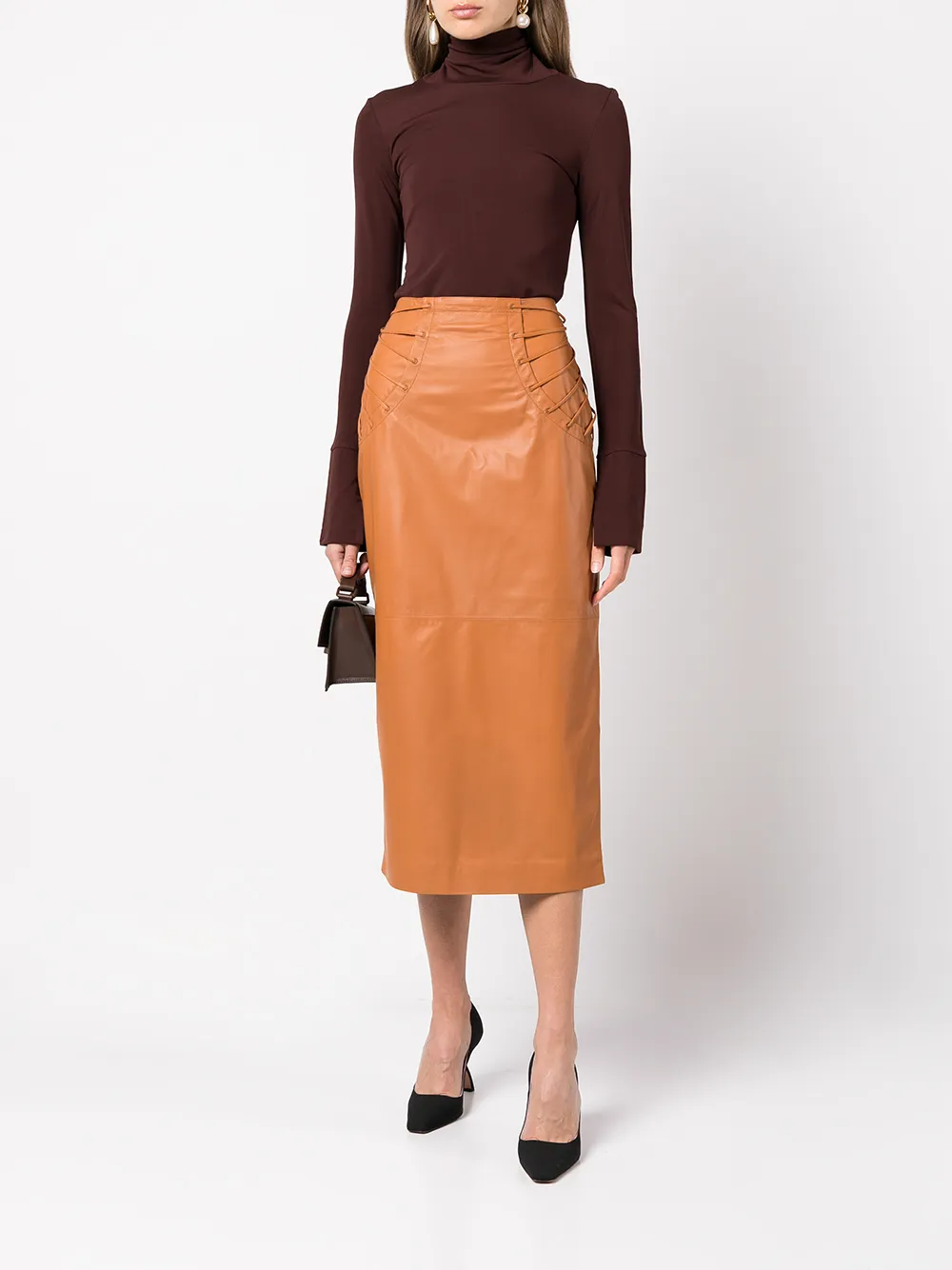 Rochas Midi-kokerrok - Bruin