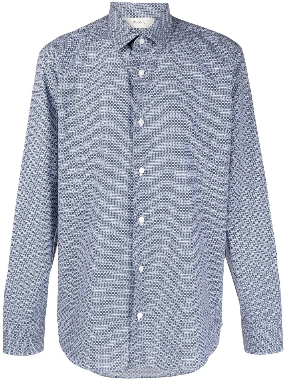 

Zegna camisa con motivo geométrico - Azul